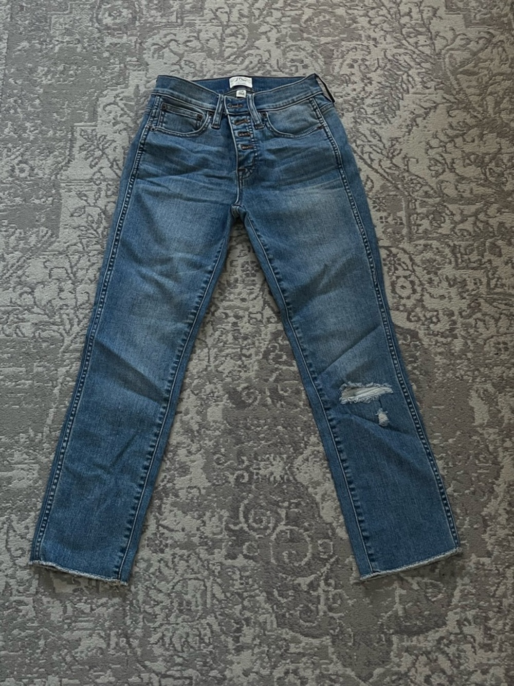 Vintage Blue J.Crew Straight Jeans with Copper Buttons